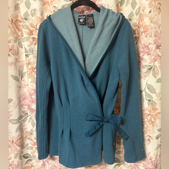 Kuhl 100% Merino Wool Teal Wrap Cardigan Jacket - Picture 3 of 11
